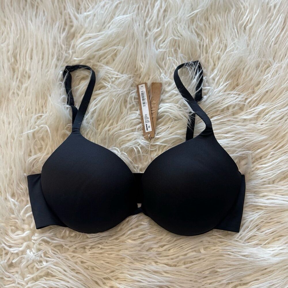 Skims Ultimate Pushup Plunge Bra Onyx Size 34D